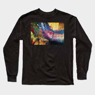 Purple gold yellow abstract Long Sleeve T-Shirt